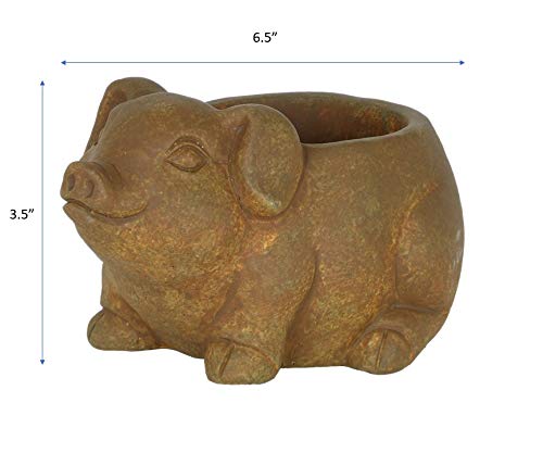 Classic Home and Garden Cement Buddies Animal Planter - Cute Desk Decoration - UV Coated Animal Vase w/Removable Drain Plug - Succulent Planter for Indoor/Outdoor Use (Bird Planter, Rust, Large)