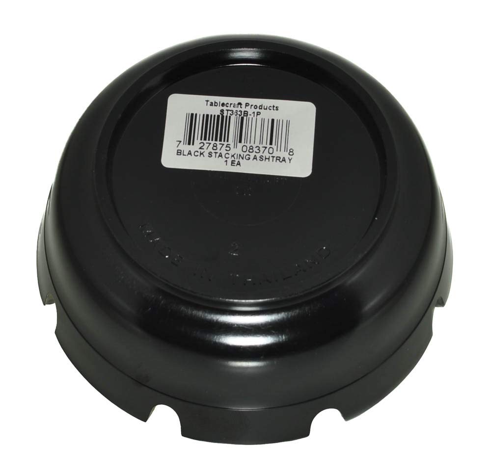 Tablecraft ST363B-1P Round Black Economy Phenolic Ashtray, 4 Inches (DIA.) x 1.75 Inches (H), Sold as 12 Ashtrays