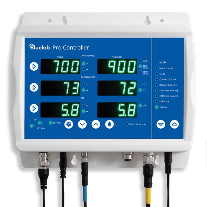 Bluelab Pro Controller Wi-Fi Fully Automated 24/7 Digital Monitor for Hydroponics Multi-Nutrient & pH Dosing with EC Temperature Probe and Edenic Remote Monitoring Essential for Agriculture