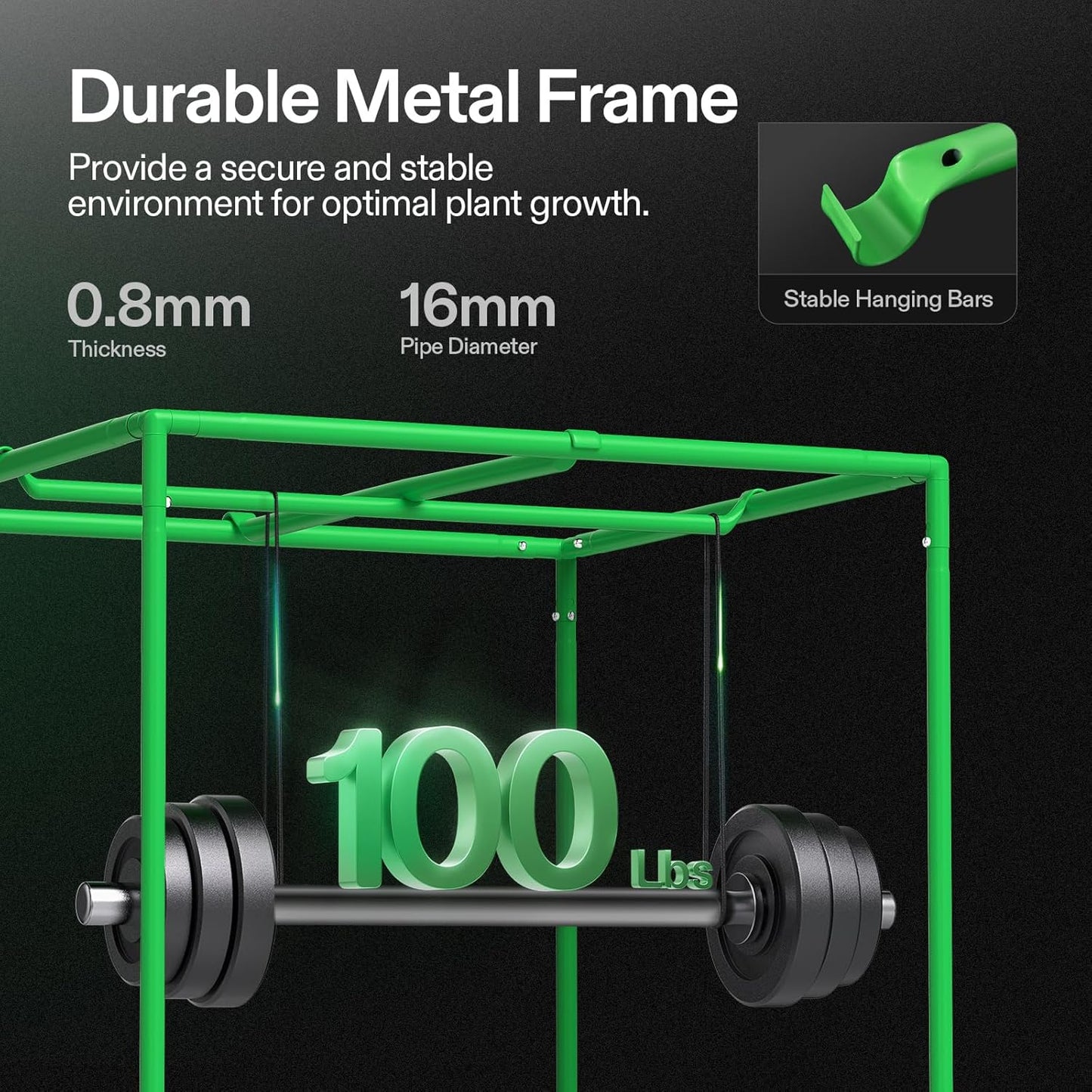 S223 2X2 Grow Tent, 24"X24"X36" High Reflective Mylar with Observation Window and Floor Tray for Hydroponics Indoor Plant for VS1000