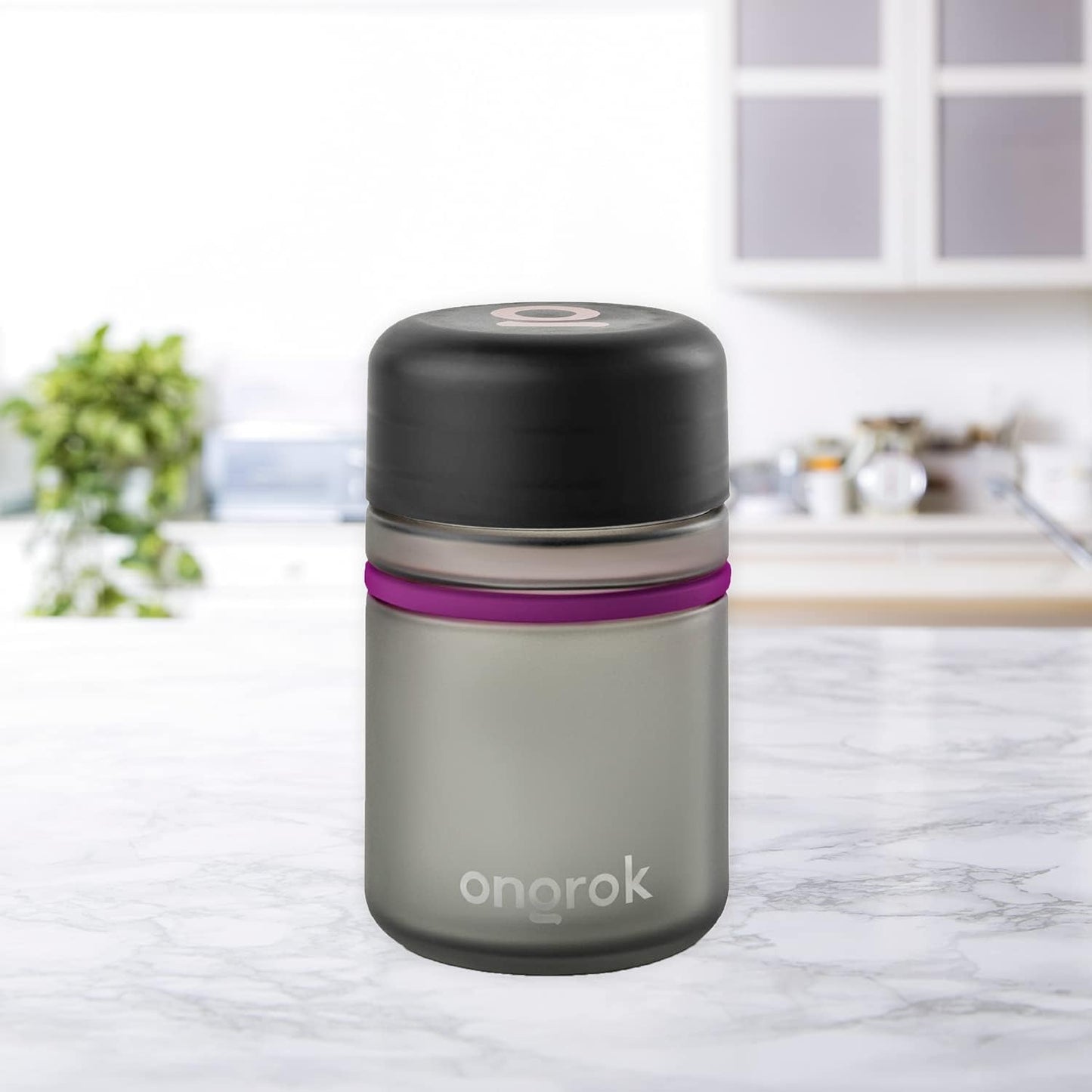 ONGROK Glass Storage Jar, 180ml, 3 Pack, UV Herb/Spice Jar with Child Resistant Lid, Color-Coded Glass Containers Air Proof to Preserve Smell and Aroma, Perfect Size to Store in a Drawer or Cupboard