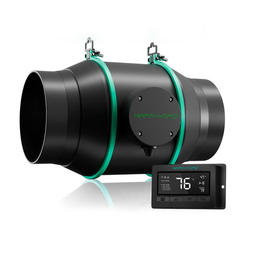 MARS HYDRO 4 Inch Inline Fan and Filter, with Temperature and Humidity Controller, and 25 Feet Ducting, Exhaust Fan for Grow Tents, Hydroponics