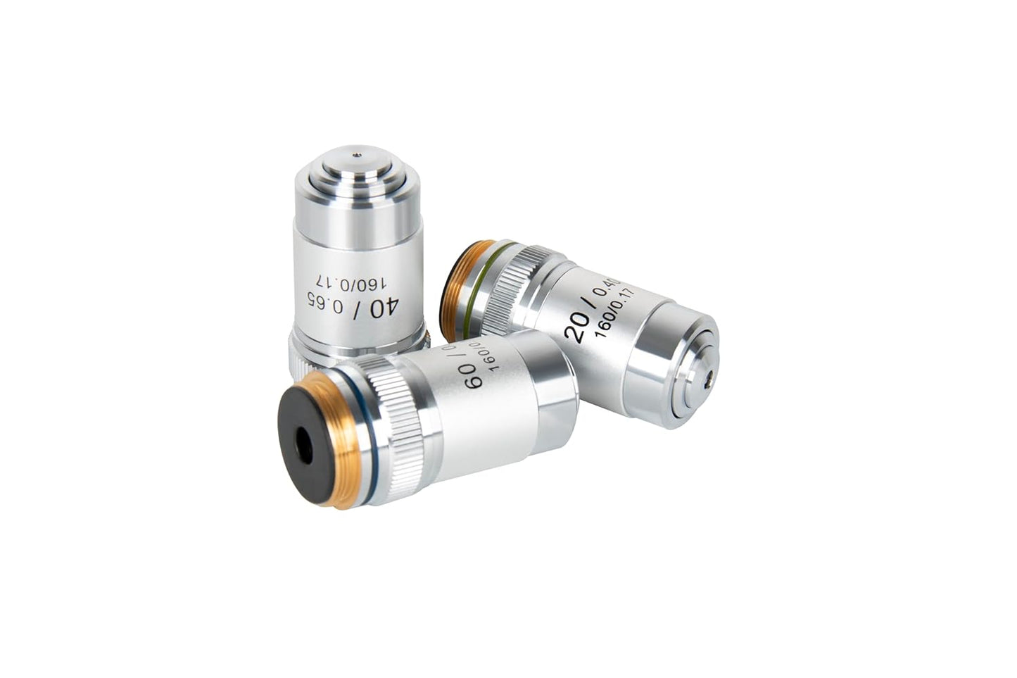 40X Objective Brass Achromatic 195 Objective Lens Clear Standard 20mm Thread Biological Microscope Objective Telescope Accessories, Sliver Color