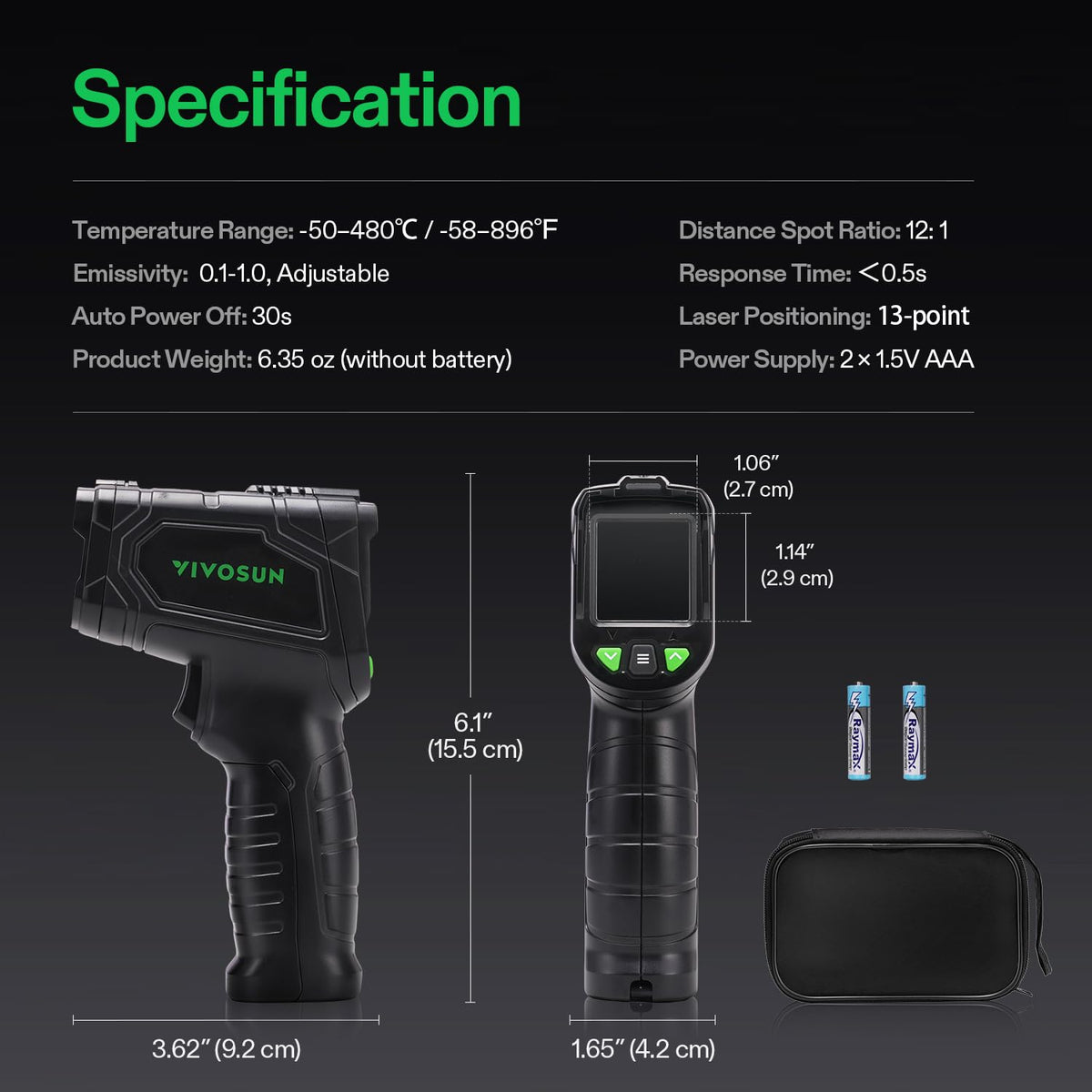 VIVOSUN VPD Thermometer, Handheld Environmental Monitor for Plants