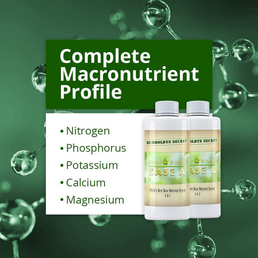 Humboldts Secret A & B Liquid Hydroponics Fertilizer - Nutrients for Outdoor, Indoor Plants (1 Gallon) w/ 2-Pack 100:1 Garden Hose End Sprayer | Multipurpose Reusable Bottles (32oz)