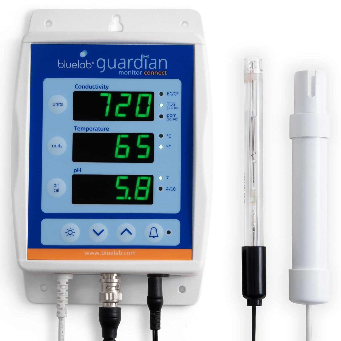 Bluelab Guardian Monitor Wi-Fi for Real-time pH, Temperature, and Conductivity (TDS) Measurements in Water with Calibration, 3 in 1 Digital Nutrient Meter for Hydroponic Systems and Indoor Plant Grow