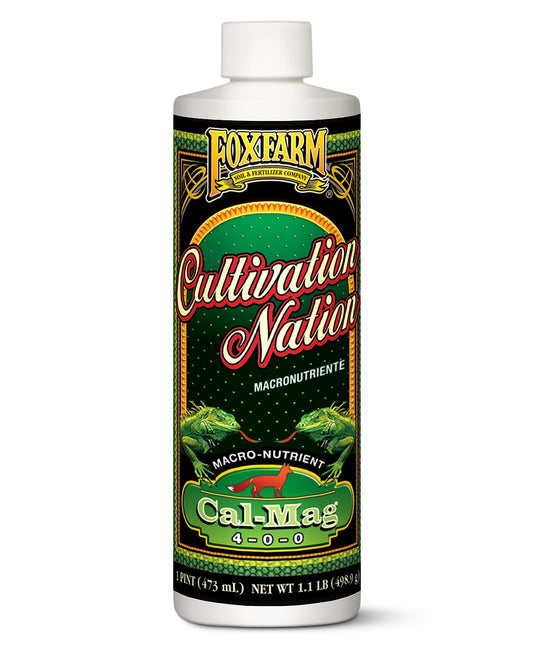 Fox Farm Cultivation Nation Cal-Mag Supplement - Formula with 3% Calcium & 1% Magnesium for Flowering & Fruiting, Ideal for Hydroponics, Soil, & All Growing Environment, NPK 4-0-0 (1 Quart)