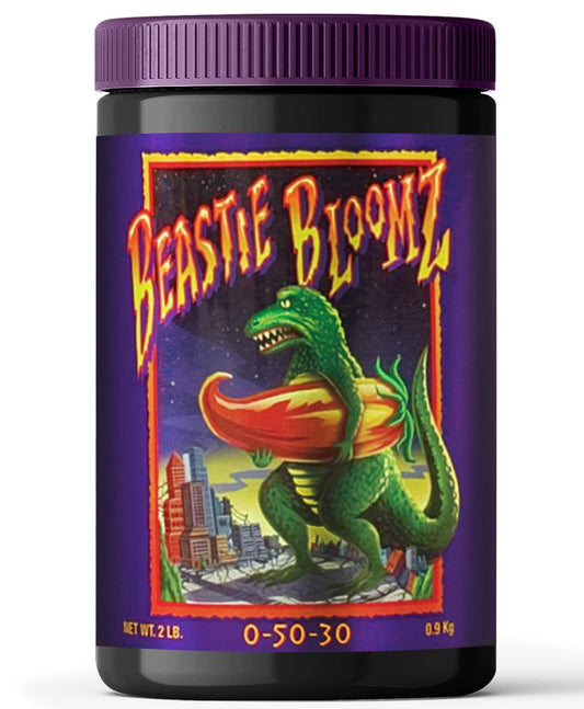 FoxFarm Beastie Bloomz Soluble Fertilizer - High-Phosphorus Fertilizer for Mid to Late Flowering, pH Balanced - Supports Blossom Development, NPK 0-5-3 (6 oz)