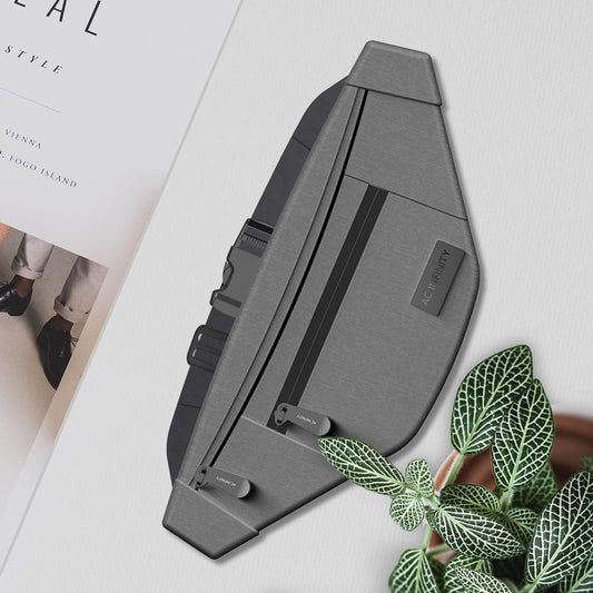 AC Infinity Smell Proof Belt Bag, Odor Locking Stash Pouch with 900D Nylon Fabric and Carbon Filter Lining, Travel Pouch, Smell Proof Odorless Stash Bag, Gray