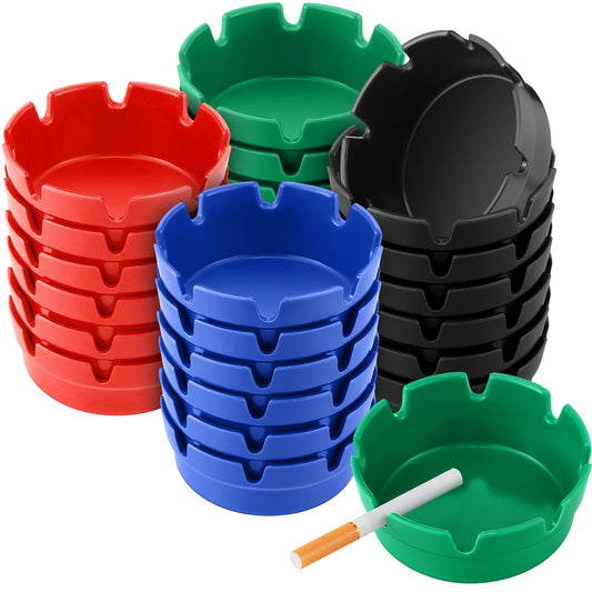 Reginary 24 Pieces 4" Ashtrays Bulk Round Ashtray Ash Tray Outdoor Ashtray Home Ashtrays for Patio Outdoor Restaurant Kitchen Table Indoor Home Decoration