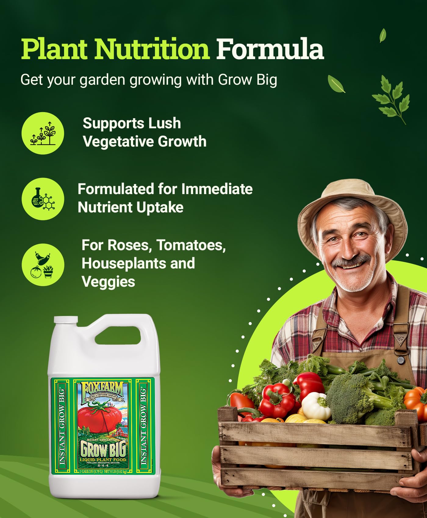 FoxFarm Fertilizer Soil Trio Liquid Nutrient: Tiger Bloom, Grow Big, Big Bloom Gallon Bottles - (Pack of 3-1 Gallon)