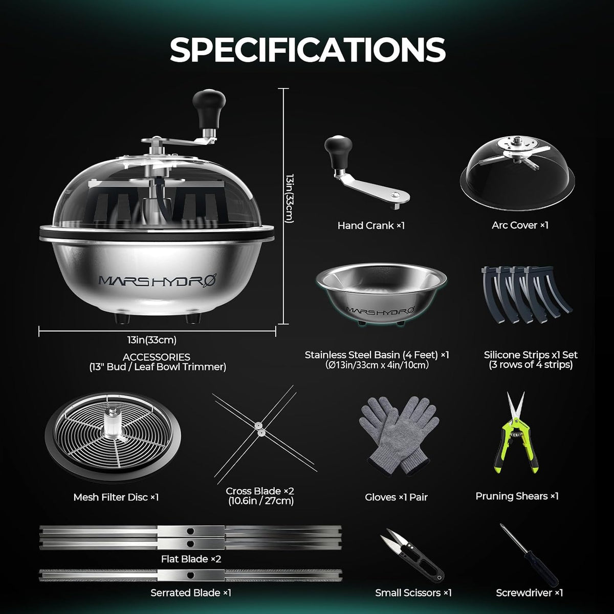 MARS HYDRO Manual Bowl Trimmer