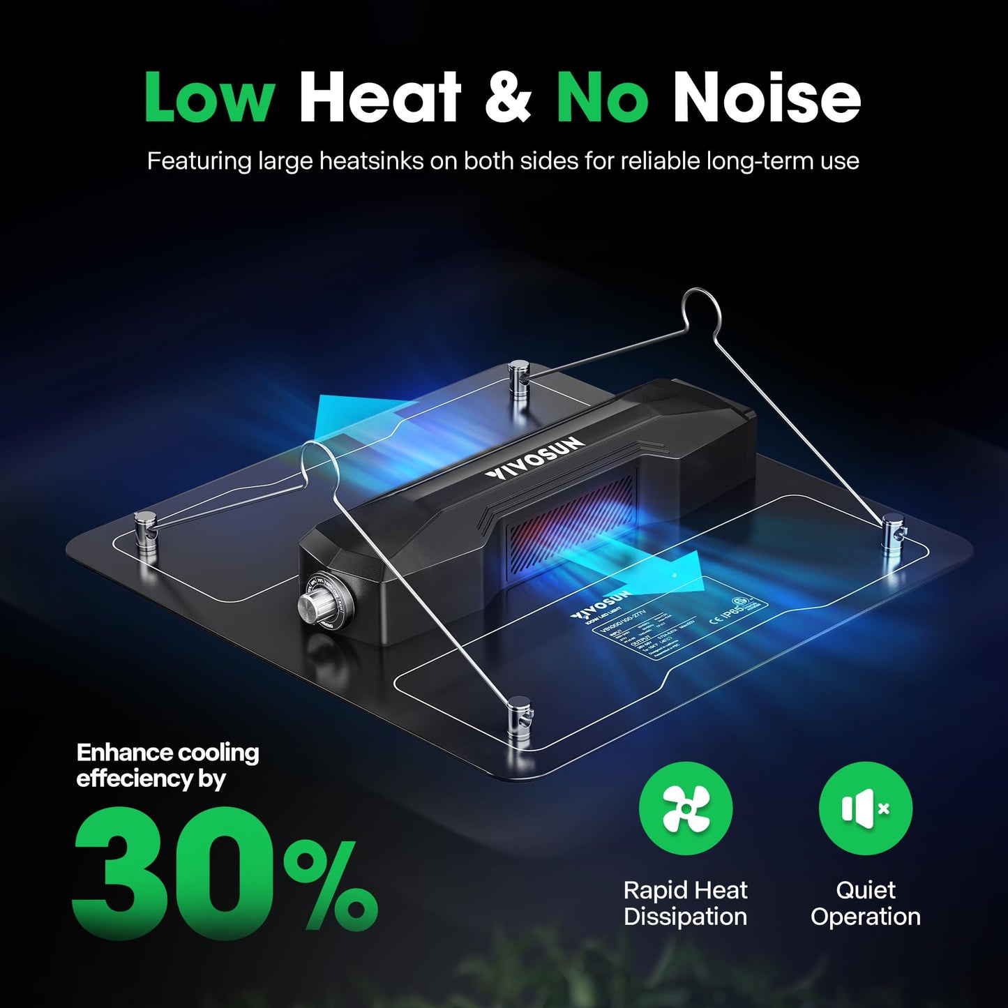 VIVOSUN VS1000 LED Grow Light with Samsung LM301 Diodes & Sosen Driver Dimmable Lights Sunlike Full Spectrum for Indoor Plants Seedling Veg and Bloom Lamps for 2x2/3x3 Tent
