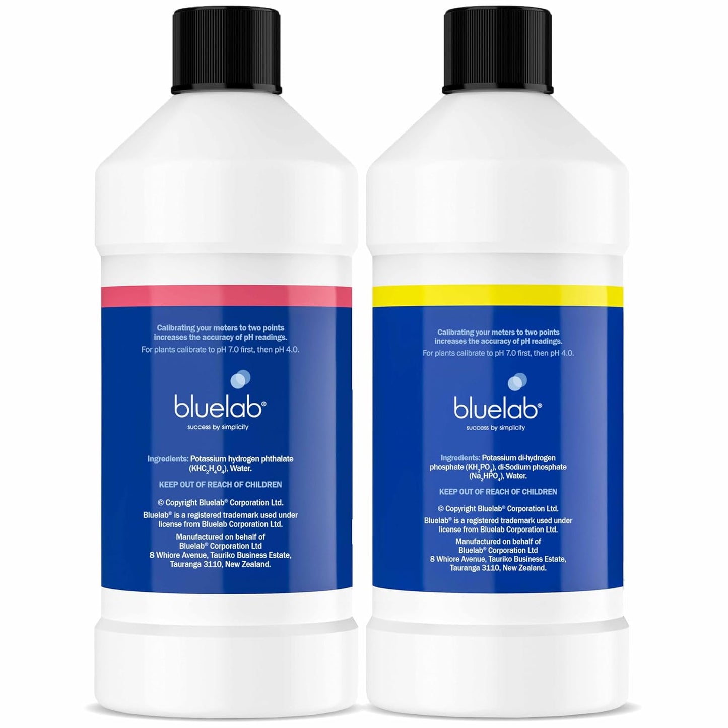 Bluelab pH 4.0 & 7.0 Calibration Solution Kit - pH Meter & pH Pen Calibration for Balanced Nutrient Solution NIST Traceable | Hydroponics, Gardening & Growing Tents (500 ml/ 16.9 Fl Oz Each)