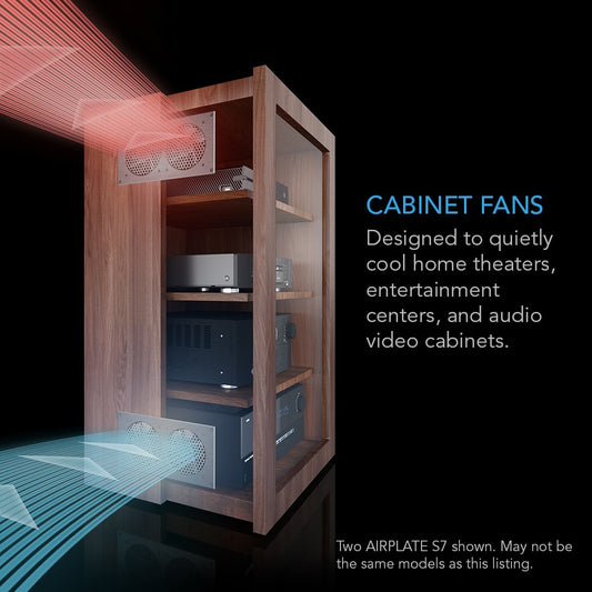 AC Infinity AIRPLATE S5, Quiet Cooling Fan System 8" with Speed Control, for Home Theater AV Cabinets