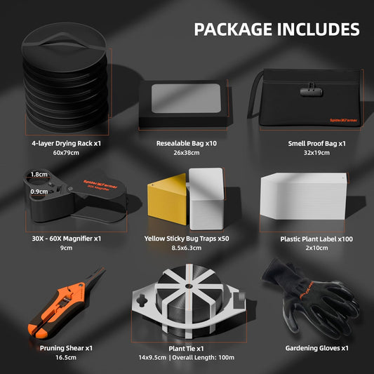 Spider Farmer Cost-Effective 9-in-1 Plant Grow Tools Kit and SF300 LED Grow Lights Sunlike Full Spectrum Plant Grow Light