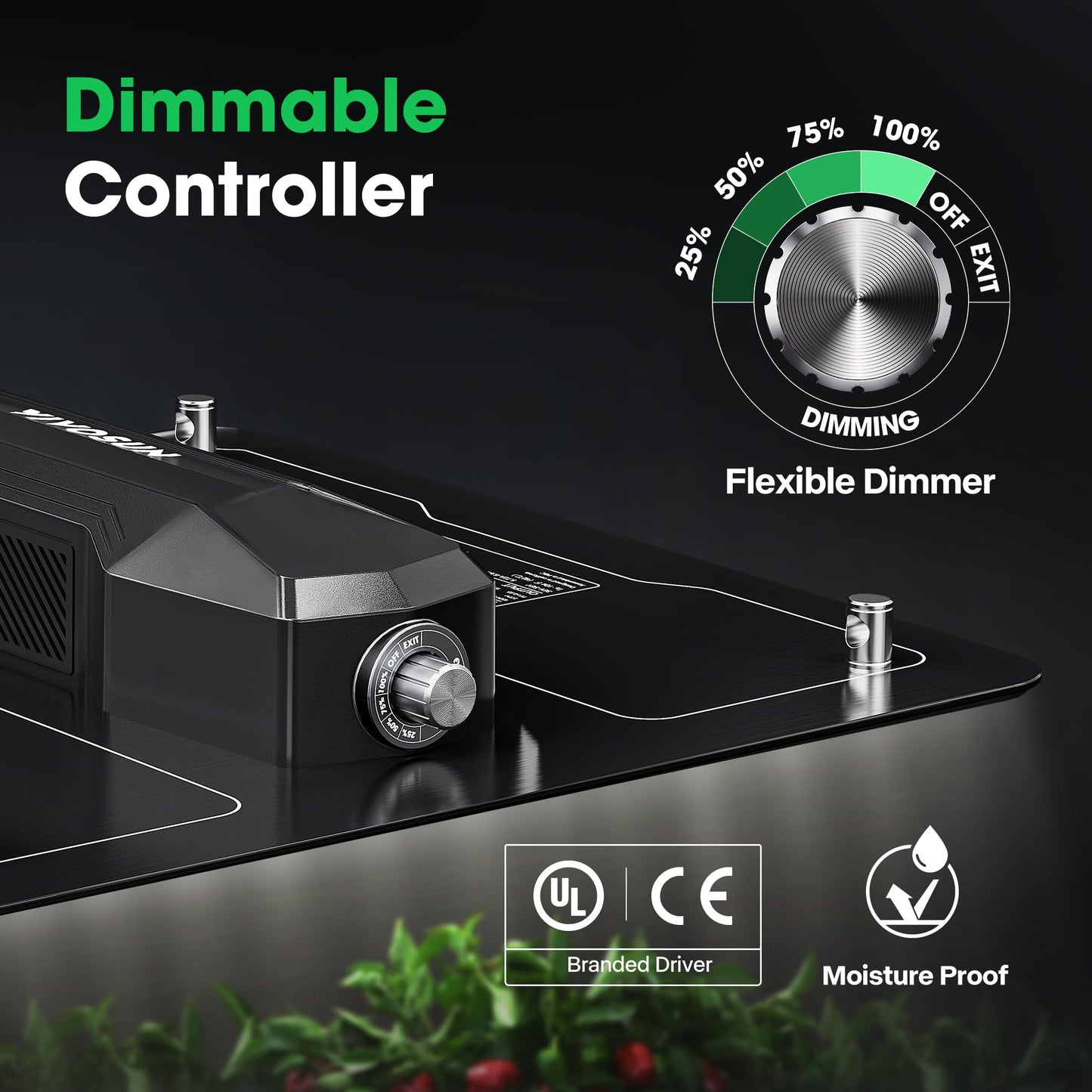 VIVOSUN VS1000 LED Grow Light with Samsung LM301 Diodes & Sosen Driver Dimmable Lights Sunlike Full Spectrum for Indoor Plants Seedling Veg and Bloom Lamps for 2x2/3x3 Tent