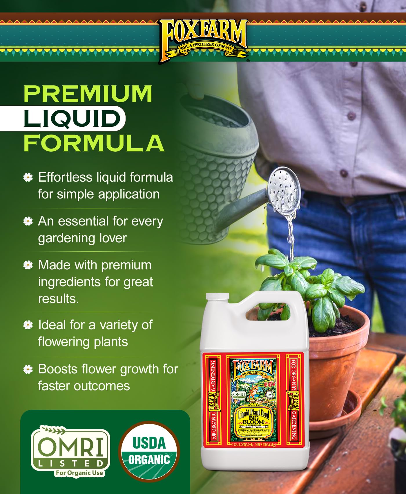 FoxFarm Fertilizer Soil Trio Liquid Nutrient: Tiger Bloom, Grow Big, Big Bloom Gallon Bottles - (Pack of 3-1 Gallon)