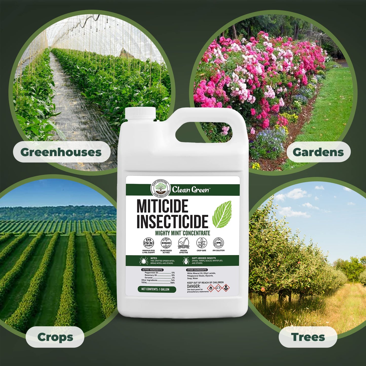 Miticide Insecticide – Botanical Concentrate for Spider Mites, Aphids, Disease, and Insects - OMRI Listed for Organic Use (128 oz)