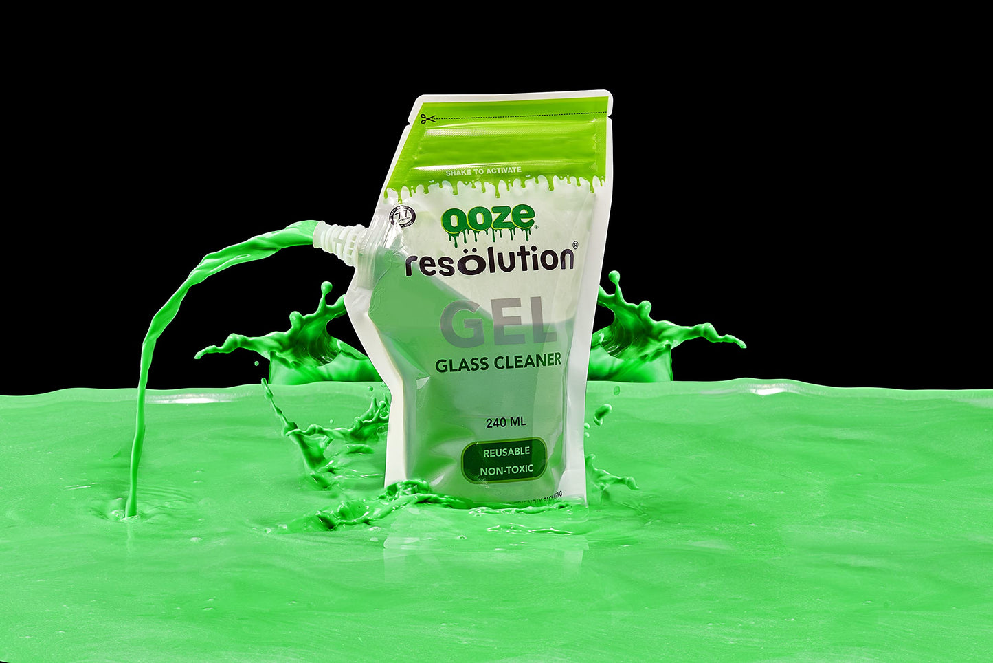 RESÖLUTION Ooze Resolution Gel Glass Cleaner (2 Pack 240ml Each) - Liquid Cleaning Solution Natural Clay-Based Non-Toxic Formula Glass and Metal Cleaner - Reusable - Non Abrasive Grunge Off