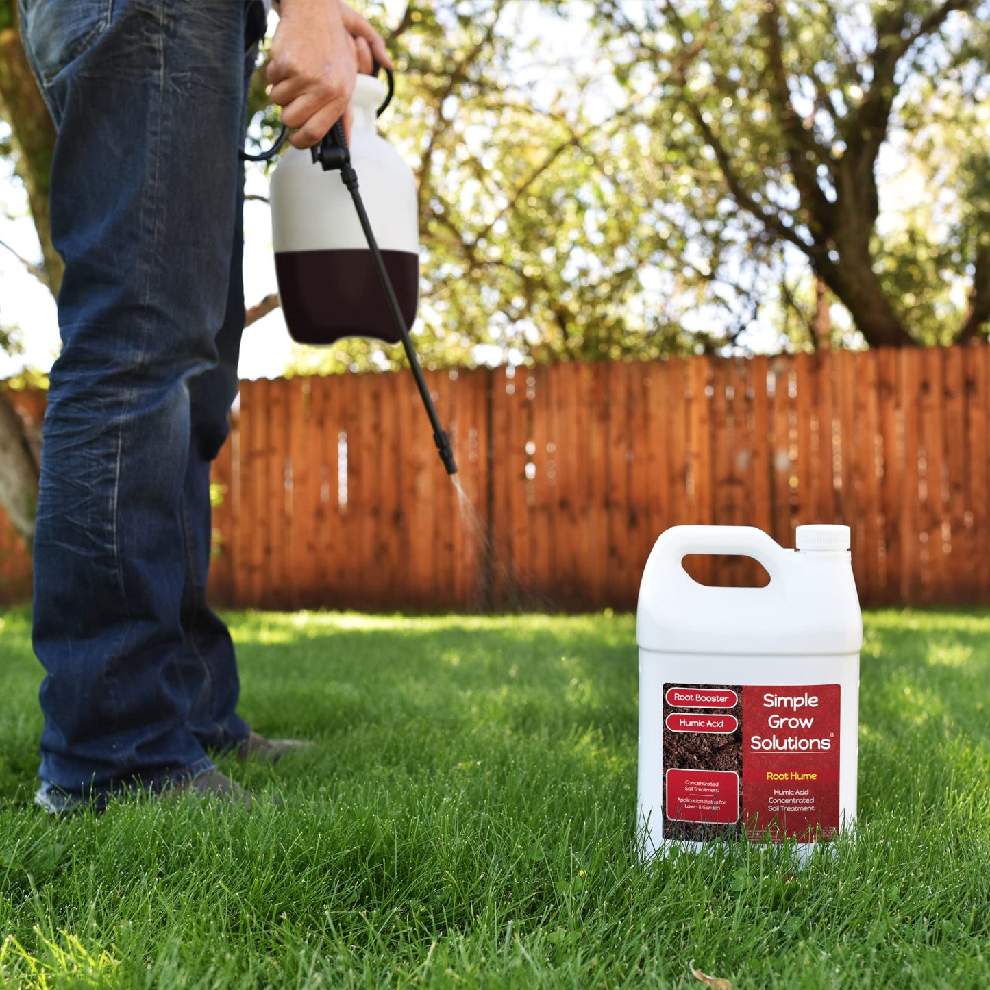 Organic Humic Acid Blend for Lawn and Garden - Root Hume - Concentrated Liquid Soil Conditioner for All Grass Types -Simple Lawn Solutions- OMRI Organic - Use with Fertilizer Program (2.5 Gallon)