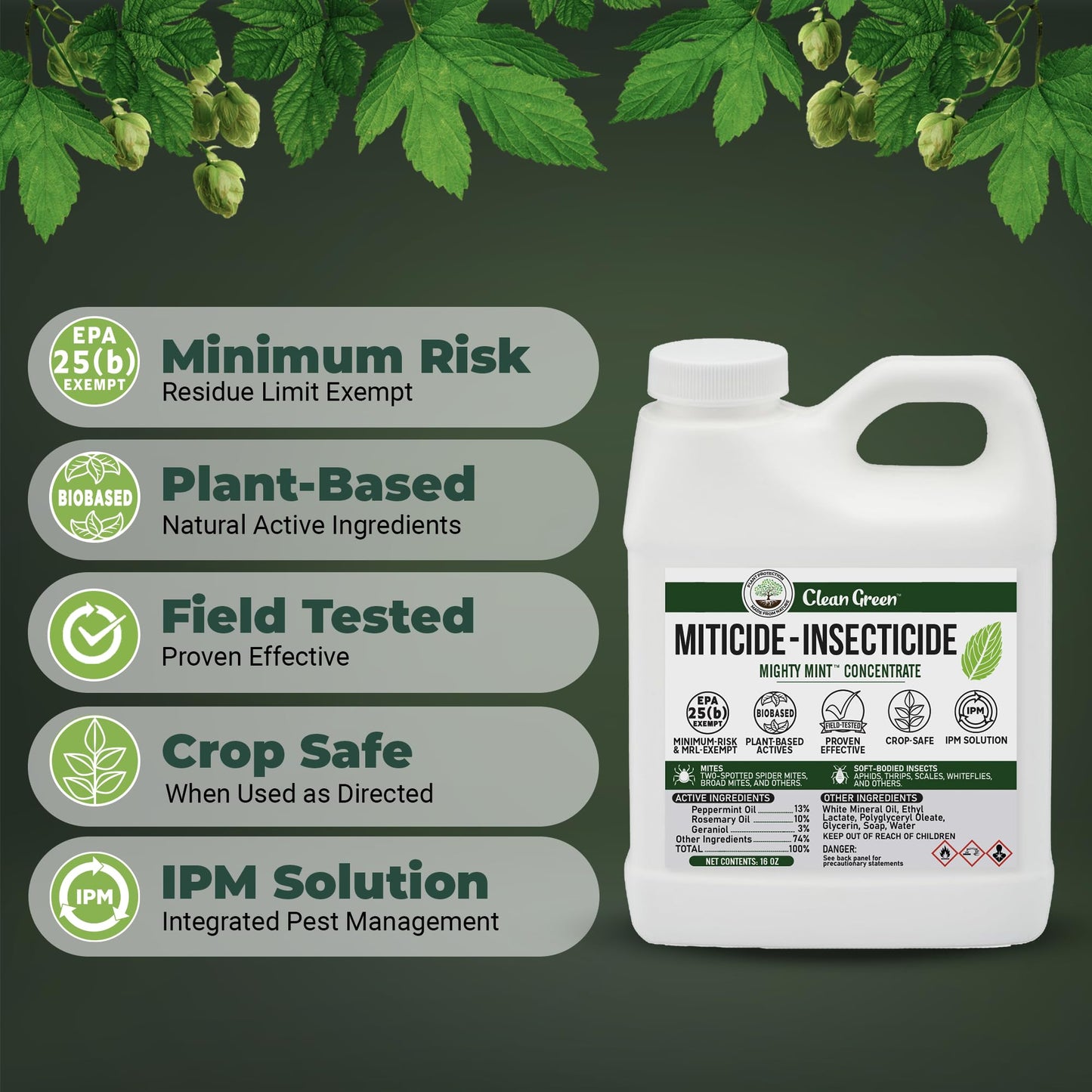 Miticide Insecticide – Botanical Concentrate for Spider Mites, Aphids, Disease, and Insects - OMRI Listed for Organic Use (128 oz)