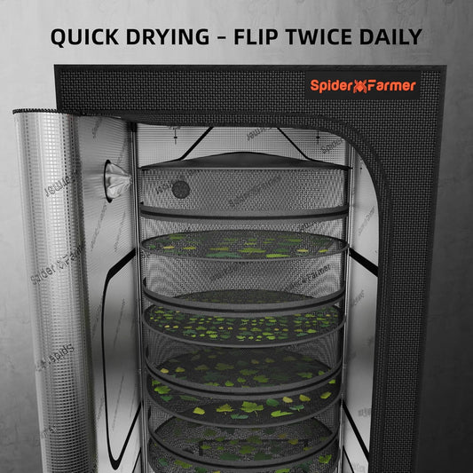 Spider Farmer Grow Tent Accessories Kit 9-in-1 - Indoor Plant Care Tools with Pruning Shears, 30X-60X Magnifier, Drying Rack, Airtight Storage Bags & Gloves for Hydroponics/Indoor Gardening