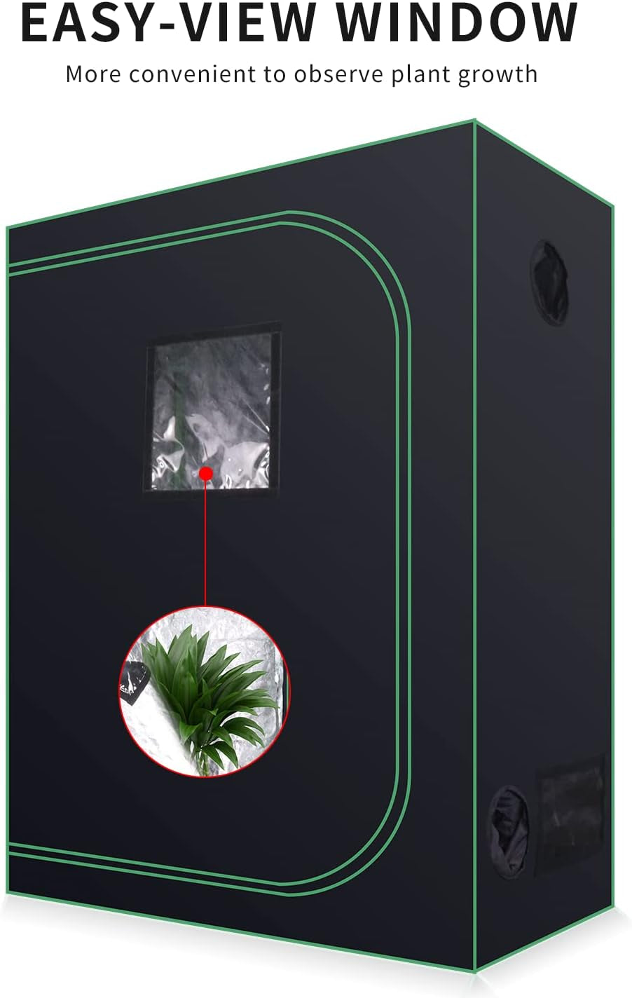 48''X24''X60'' Grow Tent Hydroponic Higher Density 600D Mylar Reflective Indoor Plant Greenhouse Growing with Observation Window and Removable Floor Tray for Flora Vegetables Flower