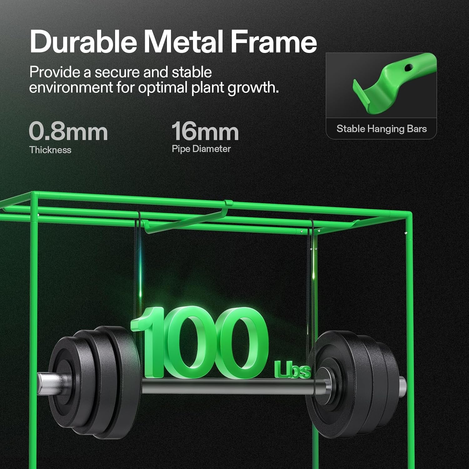 S425 4X2 Grow Tent, 48"X24"X60" High Reflective Mylar with Observation Window and Floor Tray for Hydroponics Indoor Plant for VS2000