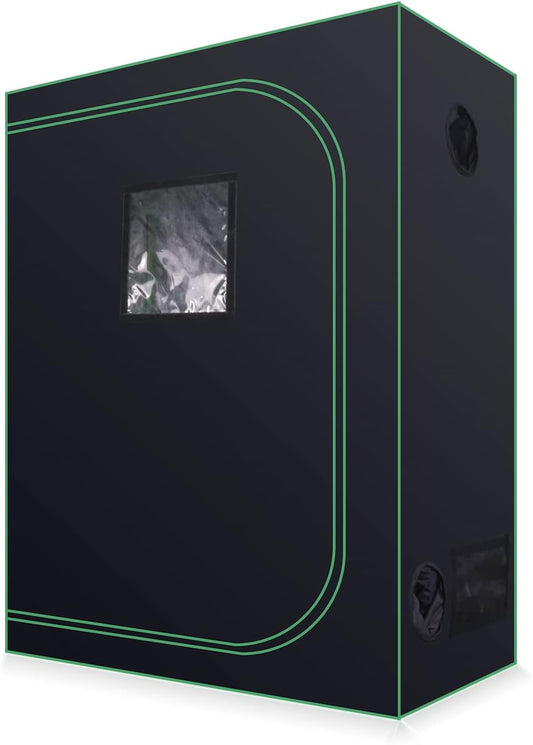 48''X24''X60'' Grow Tent Hydroponic Higher Density 600D Mylar Reflective Indoor Plant Greenhouse Growing with Observation Window and Removable Floor Tray for Flora Vegetables Flower