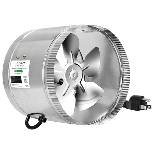 VIVOSUN 6 Inch Inline Duct Fan 240 CFM, HVAC Exhaust Ventilation Fan with Low Noise for Basements, Bathrooms, Kitchens and Attics, Silver