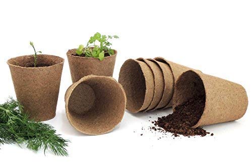 Daniel's Plants 2" Naked Pots | Small Natural Plantable Pots for Herbs Vegetables Tomato Seedlings | OMRI-Listed Biodegradable Pots for Seedlings | Earth Friendly - Peat Free | 24 Pack 2 Inch Round