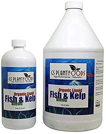 OMRI Listed Fish & Kelp Fertilizer by GS Plant Foods (1 Gallon) - Organic Fertilizer for Vegetables, Trees, Lawns, Shrubs, Flowers, Seeds & Plants - Hydrolyzed Fish and Seaweed Blend