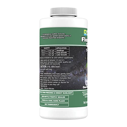 General Hydroponics HGC718807 FloraNova Grow 7-4-10, Robust Strength Of Dry Fertilizer But In Rapid Liquid Form Use For Hydroponics, Soilless Mixtures, Containers & Garden Grown Plants, 2.5-Gallon