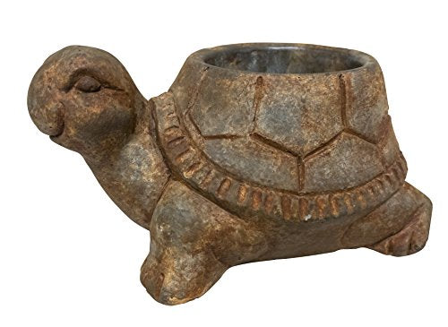 Classic Home and Garden Cement Buddies Animal Planter - Cute Desk Decoration - UV Coated Animal Vase w/Removable Drain Plug - Succulent Planter for Indoor/Outdoor Use (Bird Planter, Rust, Large)