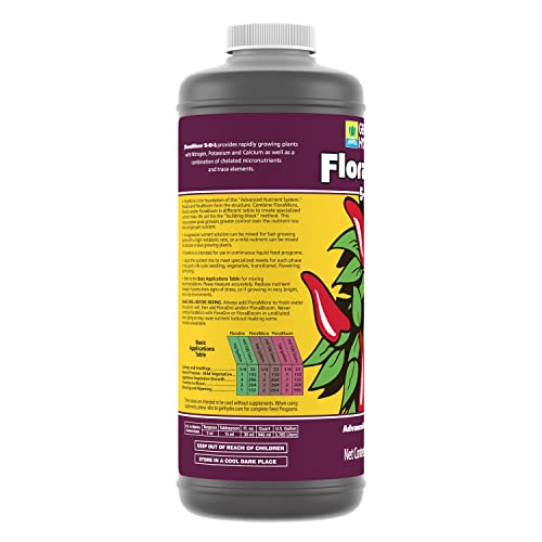 General Hydroponics FloraMicro 5-0-1, Use with FloraBloom & FloraGro For A Tailor-Made Nutrient Mix Ideal for Hydroponics, 1-Quart