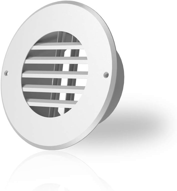 AC Infinity Wall-Mount Duct Grille Vent for 4-Inch Ducting, White Metal, Heating Cooling Ventilation and Exhaust