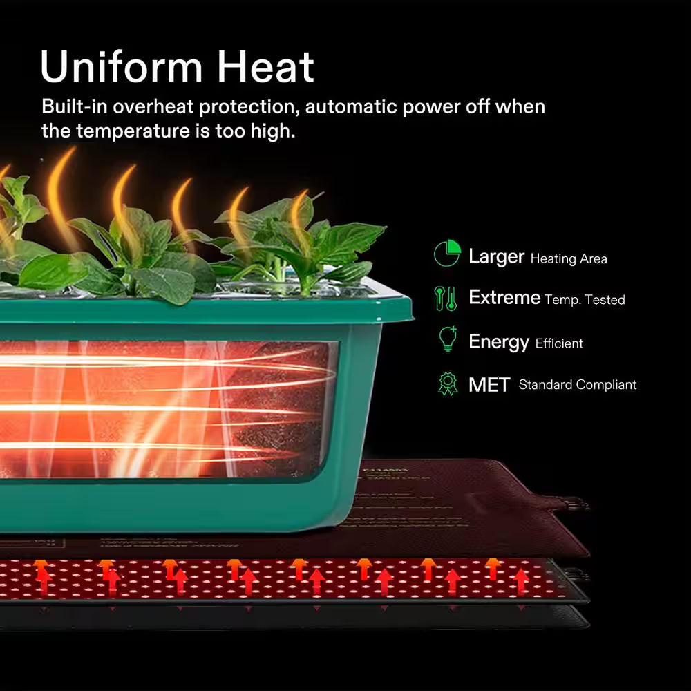 48 In. X 20.75 In. Seedling Heat Mat and Digital Thermostat Combo Set