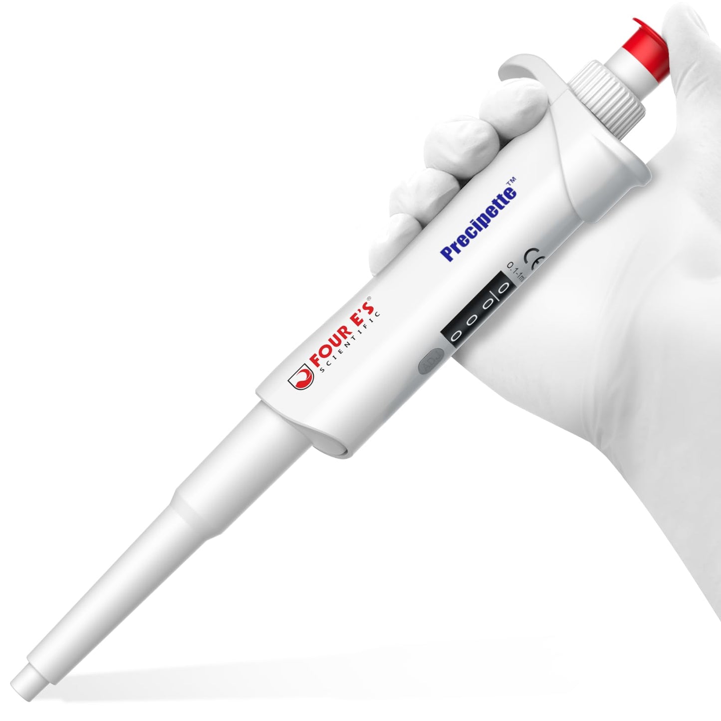 FOUR E'S SCIENTIFIC 20-200μL Pipette, Professional Single-Channel Pipettor Lightweight High Accurate Adjustable Variable Volume Micro Pipette with Calibration Certificate (Model LH0301006)