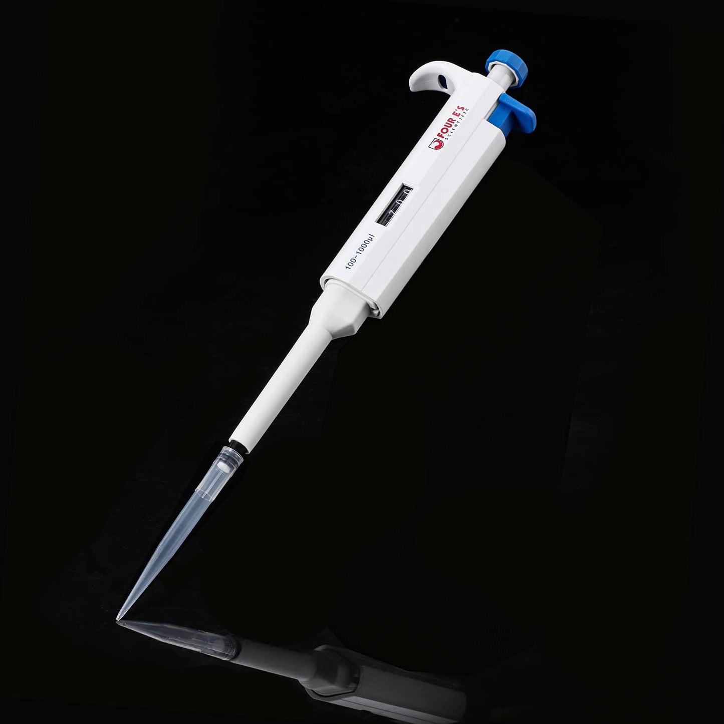 FOUR E'S SCIENTIFIC 1mL Pipette Tips - Universal 1000ul Sterile Pipette Tips Racked Non-pyrogenic DNAse/RNAse Free Autoclavable 1 Rack 96 Tips