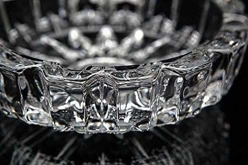 3 Pack Round Crystal Heavy Duty Glass Smoking Ashtray for Indoor and Outdoor Home Office Tabletop Decoration 4.8" Diameter, Set of 3