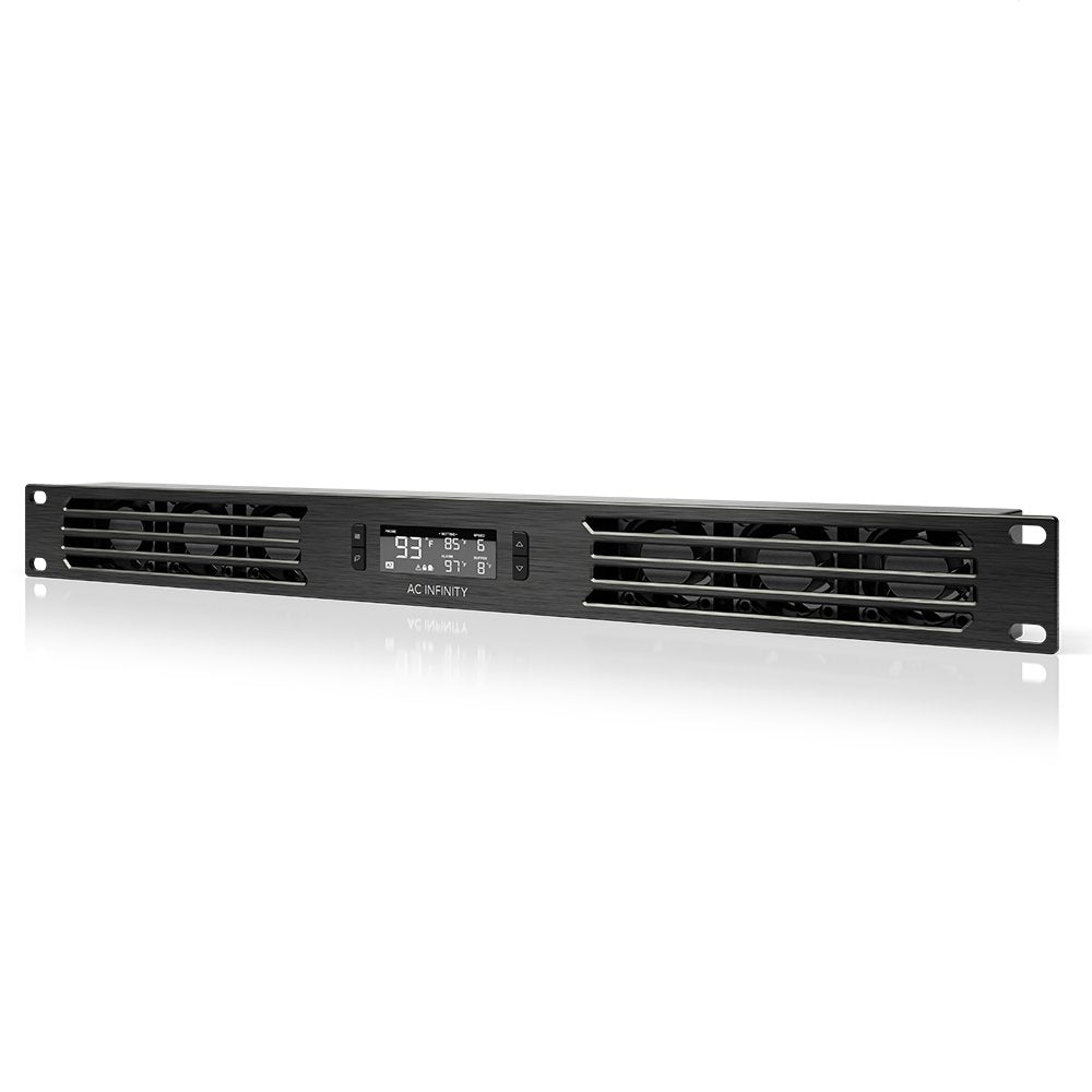 AC Infinity CLOUDPLATE T1-N, Rack Mount Fan Panel 1U, Intake Airflow, for Cooling AV, Home Theater, Network 19” Racks