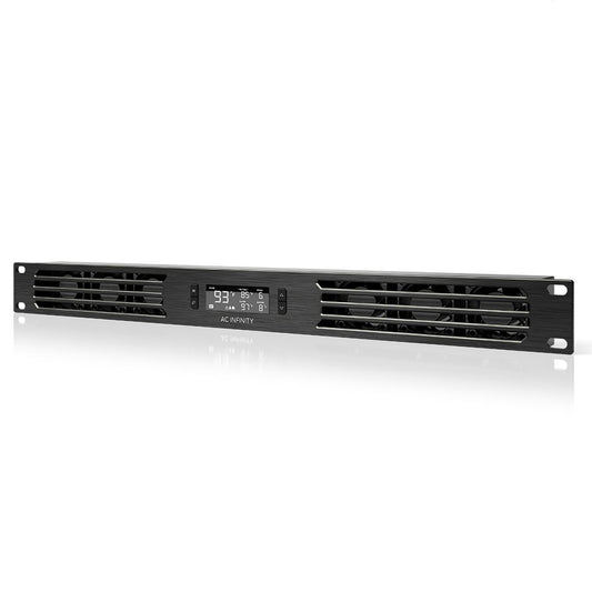 AC Infinity CLOUDPLATE T1-N, Rack Mount Fan Panel 1U, Intake Airflow, for Cooling AV, Home Theater, Network 19” Racks