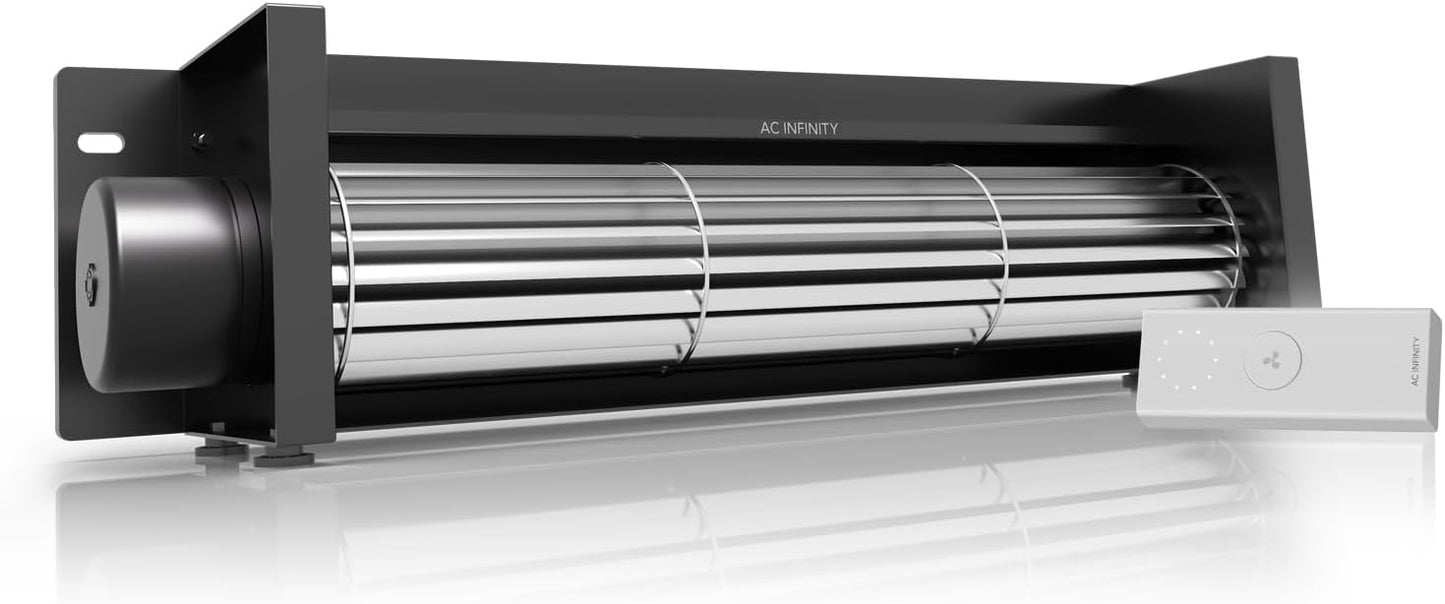 AC Infinity AIRBLAZE S14, Universal Fireplace Blower Fan Kit 14” with Wireless 10-Speed Controller, Compatible with Lennox, Hearth Glo, Majestic, Rotom Fireplaces, for Home Heat Circulation