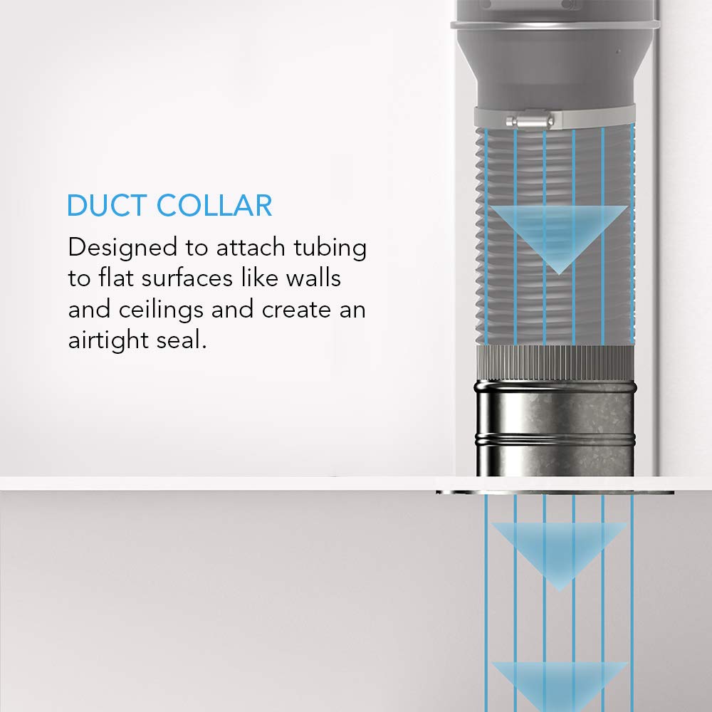 AC Infinity 6" Ducting Take-Off Collar, Galvanized Steel Inlet Flange Starter Collar for 6” Ducting with Dryers and Range Hoods