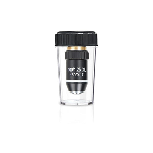 100X Objective Brass Achromatic 195mm Objective Lens Clear Standard 20mm Thread Biological Microscope Objective Telescope Accessories