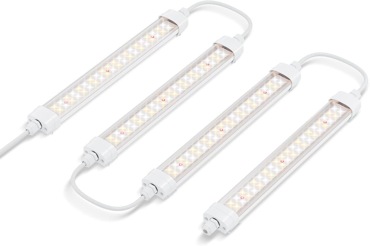 Spider Farmer Glow30 LED Grow Lights Kits, Sunlike Full Spectrum Integrated Plant Waterproof Growing Lamp Supplemental Bars for Grow Tent Indoor Greenhouse Plant Seedling Veg Flower, 4-Pack