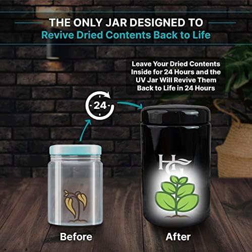 Herb Guard Auto-Cure Smart Jar and Vacuum Seal Curing Jar with Built In Hygrometer (2 Liter) Curing Kit & Child Resistant Container Keeps Herbs and Serving Spices Fresh for Months