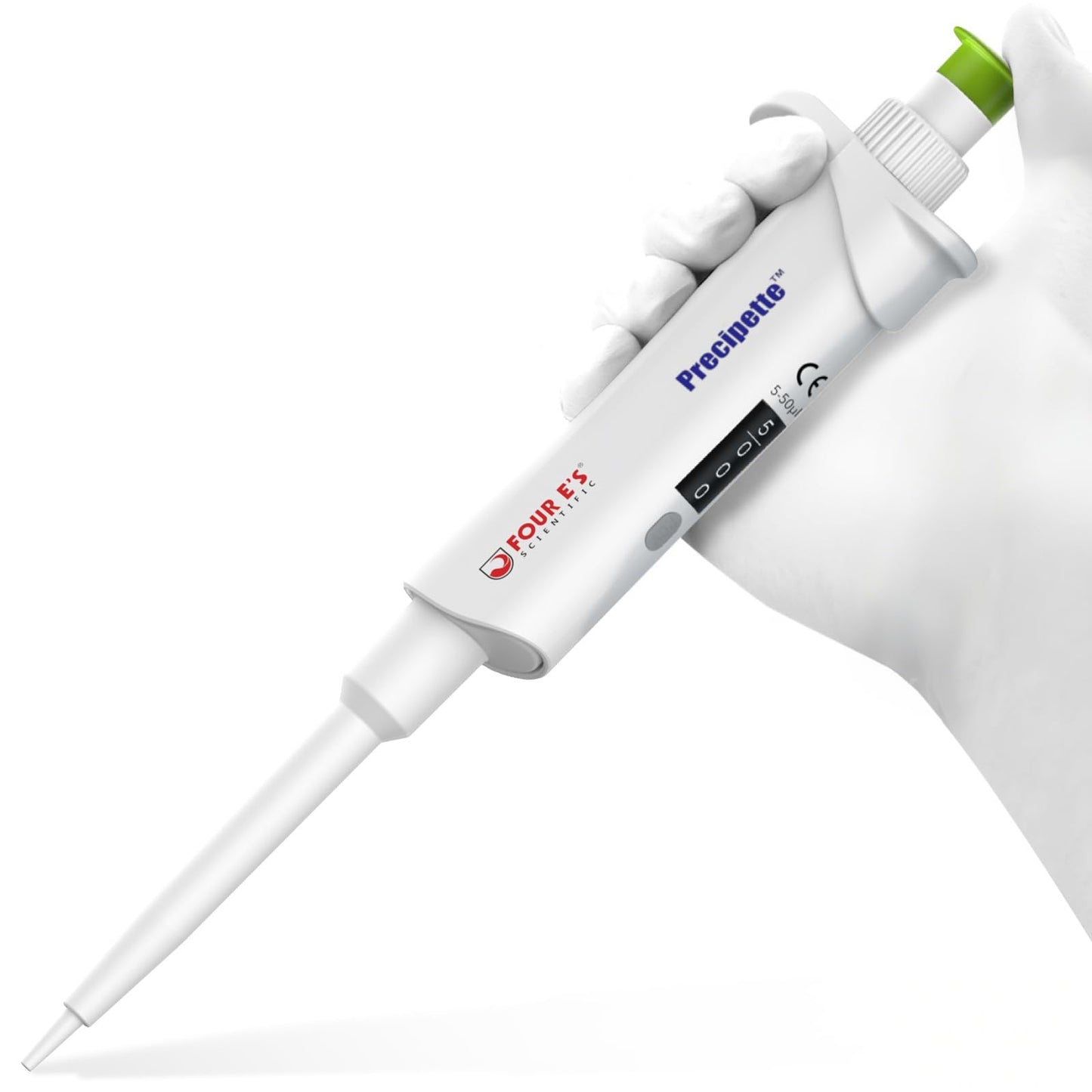 FOUR E'S SCIENTIFIC 20-200μL Pipette, Professional Single-Channel Pipettor Lightweight High Accurate Adjustable Variable Volume Micro Pipette with Calibration Certificate (Model LH0301006)