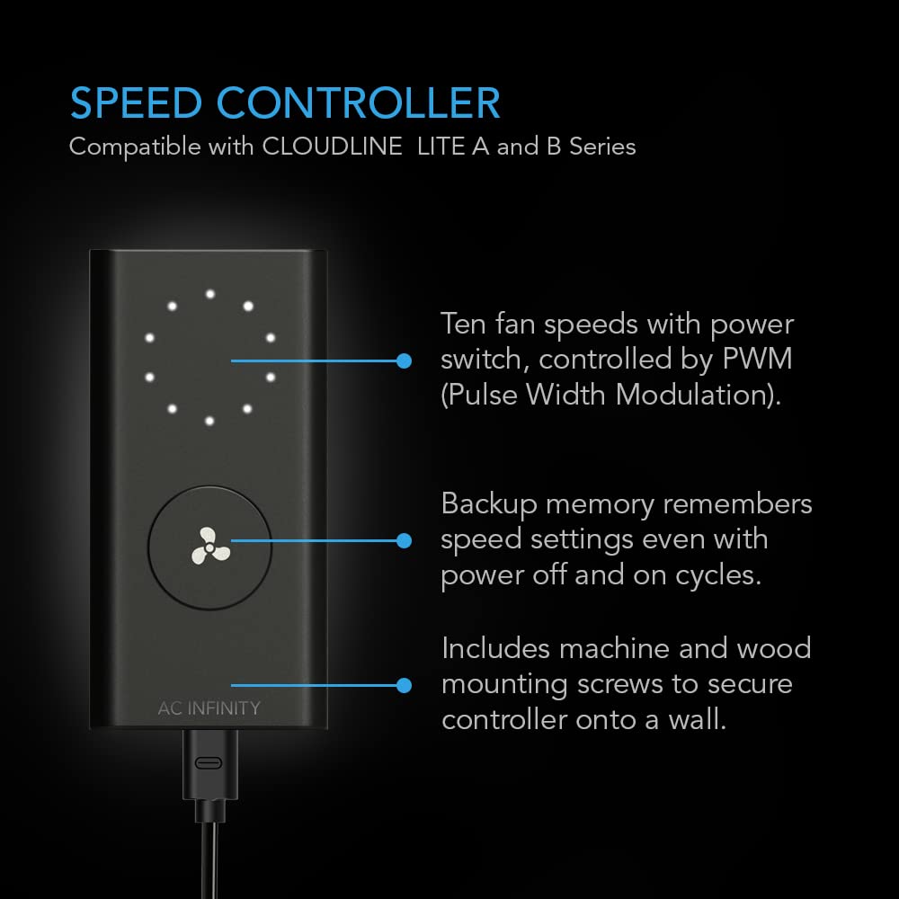 AC Infinity CLOUDLINE PRO T8, Quiet 8” Inline Duct Fan with Temperature Humidity VPD Controller, WiFi Integrated App Control - Ventilation Exhaust Fan for Heating Cooling, Grow Tents, Hydroponics